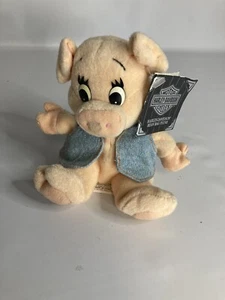 Harley Davidson pig Jean vest girl jacket 5.5” plush Stuffed Animal - Picture 1 of 3