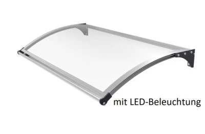 SCHARTEC Aluminium Vordach + LED Beleuchtung Haustürvordach Haustür Überdachung - Bild 1 von 4
