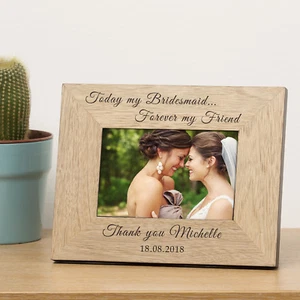 Personalised Wedding Gift - Bridesmaids Wooden Photo Frame - 6x4 or 7x5 - Picture 1 of 2