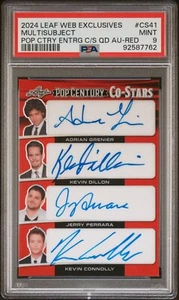 24 LEAF ENTOURAGE GRENIER DILLON FERRARA CONNOLLY ON CARD AUTO AUTOGRAPH PSA 9 - Picture 1 of 2