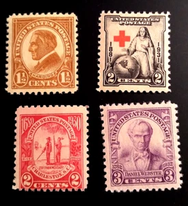 SCOTT # 633 , 683 , 702 & 725  -  SET OF  FOUR TWO CENT STAMPS - F/VF - OG - MNH - Picture 1 of 2