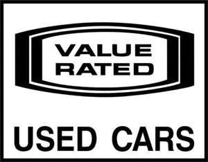 Value Rated Used Cars Symbol 1 Color Window Wall Vinyl Decal Sticker Printed - Picture 1 of 5