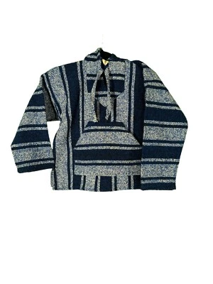Poncho Mexicano Sudadera con Capucha Pullover Unisex Juvenil Niño Talla Azul Foto 1 de 4