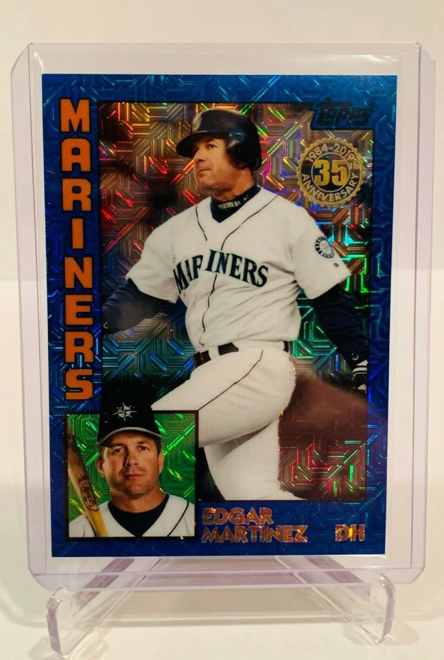 2019 Topps Update EDGAR MARTINEZ Silver Pack 1984 Blue Refractor 59/150 Mariners - Image 1 of 3