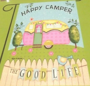 Happy Camper The Good Life Flip it Flagge 2-seitig kleiner Hof Garten NEU 12,5x18 - Bild 1 von 1