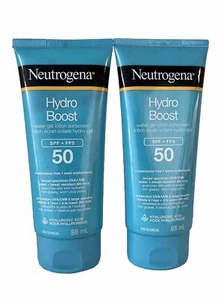 2 Neutrogena Hydro Boost Water Gel SPF 50 Sunscreen Lotion  88 Ml Each - Picture 1 of 2