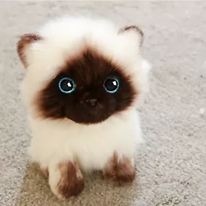 10 Inch Cute Plush Siamese Cat Blue Eyes Stuffed Animal Plush Toys Toddler Doll - Picture 1 of 15