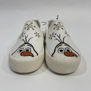 Disney Frozen Ground Up Girls Shoes SZ 12 Slip On Glitter Olaf Sneaker Character - Picture 1 of 9