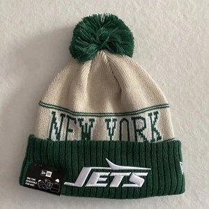 New York Jets NFL Historic On Field Sideline New Era Pom Beanie Mütze RETRO NFL - Bild 1 von 3