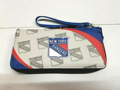 New York Rangers NHL Curve Zip Organizer Ladies Wallet Cover