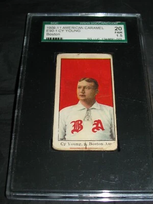 1909-11 American Caramel E90-1 Cy Young SGC 20 ~Boston AL.   ~Printer's Mark~ - Image 1 of 4