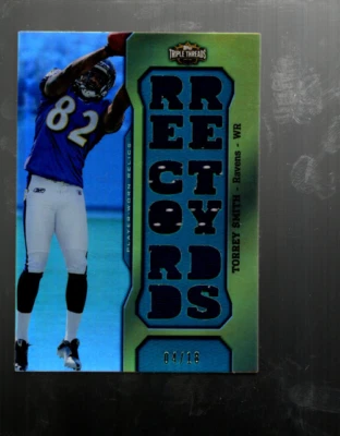 B4311- 2011 Topps Triple Threads Relic Emerald #TTR59 Torrey Smith Jersey /18 - Image 1 of 2