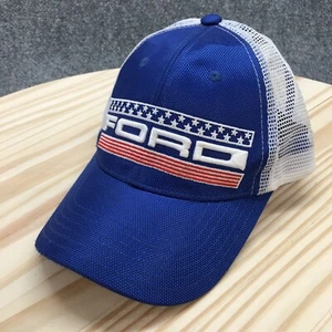 Ford Trucker Hat Mens Blue One Size Adjustable Curved Brim Embroidered Logo - Picture 1 of 13