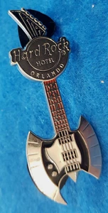 ORLANDO HOTEL GENE SIMMONS KISS DOUBLE AXE SILVER GUITAR 2015 Hard Rock Cafe PIN - Picture 1 of 1
