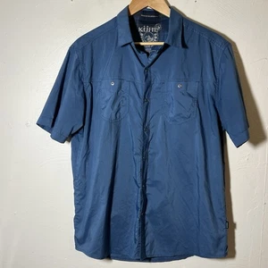 Camisa Kuhl Azul Manga Corta A Presión Rendimiento al Aire Libre Senderismo Camisa Para Hombre Grande - Imagen 1 de 5