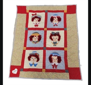 Edredón reversible vintage con apliques Applause Raggedy Ann 46x53 nuevo sin etiquetas - Imagen 1 de 12