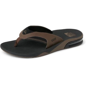 REEF Fanning Flip-Flop Sandalen & Sohle Flaschenöffner schwarz/hellbraun Herren Größe 8 NEU - Bild 1 von 14