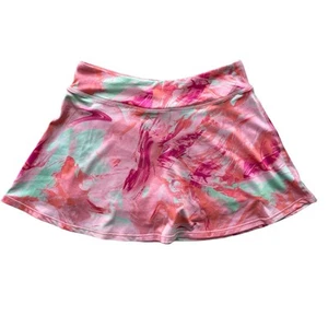 ID Ideology Girl’s M Org Pink Shock Scratched Paint Elastic Waist Athletic Skort - Picture 1 of 14