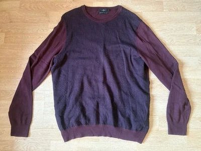 Men’s Jeff Banks London Cotton, Cashmere & Silk Blend Jumper Burgundy Size L - Image 1 of 4