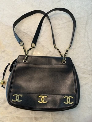 CHANEL Triple CC Caviar Leather Shoulder Bag Tote - Image 1 of 4