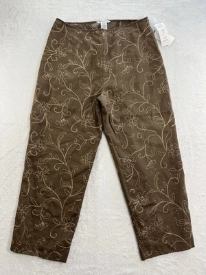 Pantalones cortos para mujer Richard Malcolm florales bordados marrones talla 10 Foto 1 de 4