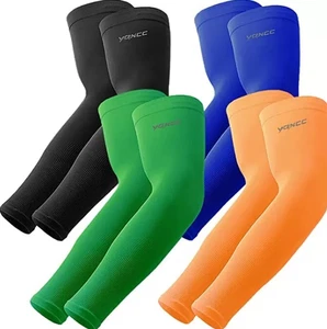 4 Pares De Mangas De Brazo Para Hombres Y Mujeres Protezione Solare UV Brazos - Foto 1 di 6
