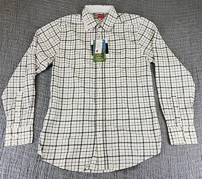 Camisa Craghoppers Para Hombres Pequeña Protector de Insectos Botón Delantero Manga Larga Verde Blanco Foto 1 de 4