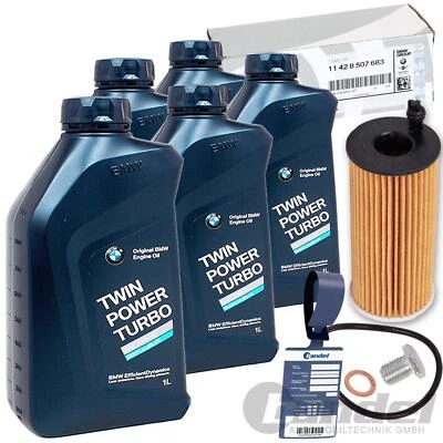 ORIGINAL BMW ÖLFILTER + 5L BMW OE TWIN POWER TURBO 5W-30 ÖL für BMW 1.6 2.0 d