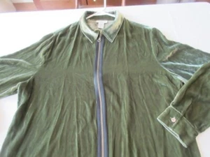Soft Surroundings Green Long Sleeve Rayon & Silk Zip Front Jacket, Size XL, NWOT - Picture 1 of 7