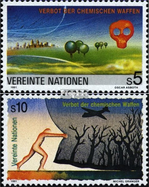 Naciones Unidas - Viena 119-120 sobres primer día 1991 sellos - Imagen 1 de 1