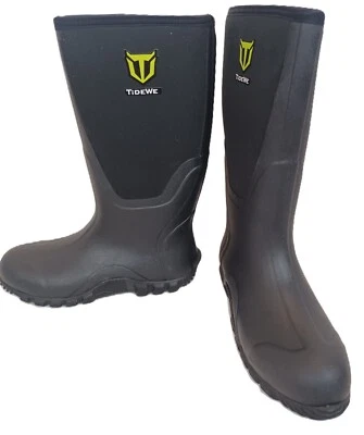 Rubber Boots Waders for Men Multi-Season Size 10 Black TIDEWE - Image 1 of 4