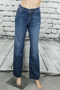 Pantalones de mezclilla para hombre 7 For All Mankind Austyn 30 x 32 lavado oscuro rectos - Imagen 1 de 4