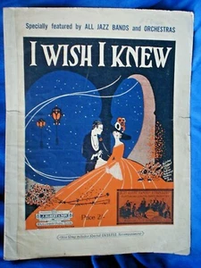 cc OLD SHEET MUSIC I WISH I KNEW - Picture 1 of 1