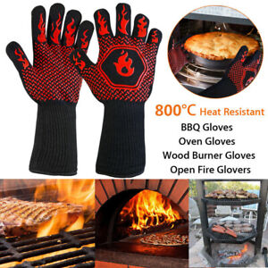 Guantes de horno resistentes al fuego y a altas temperaturas,guantes de barbacoa resistentes al calor,guantes antiquemaduras para parrilla de horno de cocina 
