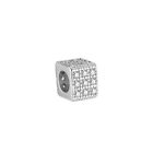 Sterling Silver Cube CZ Bead Spacer for Bracelet F1334