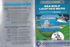 SEA WOLF BALLY MIDWAY MANUALE COMMODORE 64 C64 USATO ENG/FRA FR1 88106 - Afbeelding 1 van 3