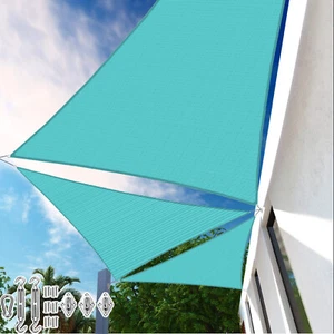 Parasol Vela Lago Azul Triángulo Toldo Refugio Exterior Sombra Cubierta Con Kits - Imagen 1 de 23