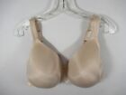 Cacique Lightly Lined Full Coverage Bra 38F Ivory Underwire Satin