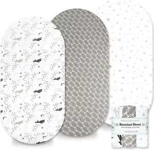 BabyDew Baby Bassinet Sheets - Universal Fit - Pack of 3 - 100% Cotton - BNWT - Imagen 1 de 8