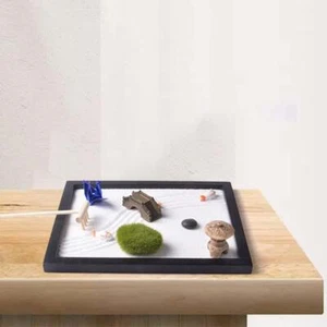 Zen Garden for Desk Tabletop Rock Garden Sandbox Tools Kits for Yoga Desktop - Picture 1 of 6