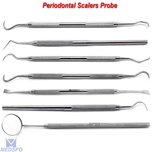 Mouth Mirror Teeth Cleaning Hygiene Dental Tartar Plaque Remover Scraper Tools - Picture 1 of 8
