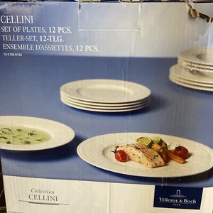 Neu im Karton Villeroy & Bosh Cellini Set 12-teilig Premium Porzellan Teller & Schalen - Bild 1 von 12