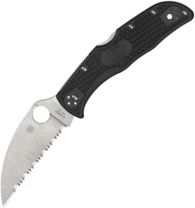 Spyderco Endela Pocket Knife Lockback Black FRN Folding VG-10 Serrated 243FSWCBK - Picture 1 of 2
