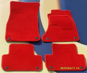 Car Mats for AUDI S4 QUATRO 4WD S LINE 04-08 IN BRIGHT RED CARPET + 8 CLIPS - Picture 1 of 6