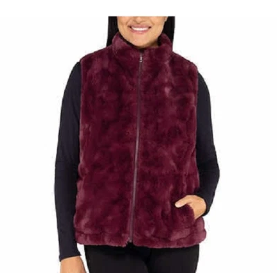 NUEVO Chaleco reversible Nicole Miller de piel sintética para mujer talla 2XL Foto 1 de 2