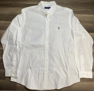 Camisa de vestir Ralph Lauren de manga larga con botones para hombre talla XXL blanca calce clásico - Imagen 1 de 6