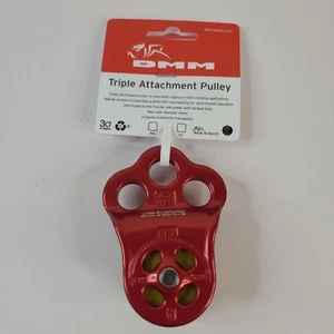 DMM Hitch Climber Triple Attachment Pulley - 6200-2RS Race Bearing - Red - Picture 1 of 8