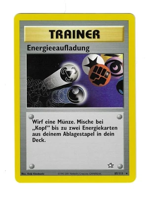 Pokemon Karte Energieeaufladung 85/111 DE Rare Neo Genesis Vintage 2001 NM - Bild 1 von 2