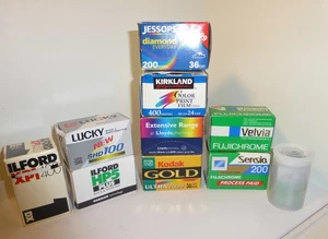 10 EXPIRED 35mm FILMS KODAK JESSOP LUCKY KIRKLAND TRUPRINT ILFORD FUJI LLOYDS - Picture 1 of 8