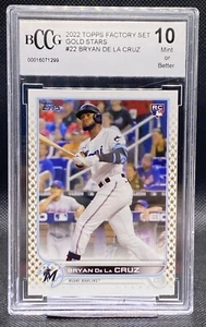 💎🔥 2022 Topps Bryan De La Cruz RC Rookie #22 Gold Star Marlins BCCG 10 🔥💎 - Picture 1 of 2